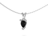 Image of Necklace Cornelia Pear 950 platinum black diamond 1.015 crt