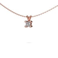 Afbeelding van Hanger Fleur 585 rosé goud diamant 0.30 crt