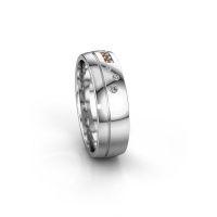 Image of Wedding ring WH0310L26AP<br/>585 white gold ±6x1.7 mm<br/>Brown diamond