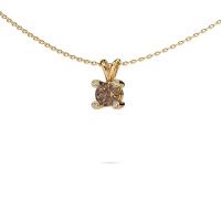 Afbeelding van Hanger Fleur 585 goud bruine diamant 0.50 crt