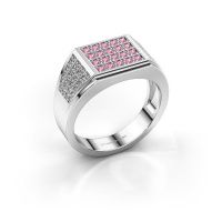 Image de Bague pour homme Tim<br/>950 platine<br/>Saphir rose 1.5 mm