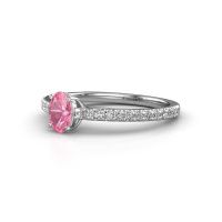 Bild von Verlobungsring haley ovl 2<br/>585 Weißgold<br/>Pink Saphir 6x4 mm