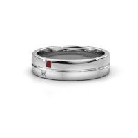 Image of Wedding ring WH0231L25BP<br/>950 platinum ±5x2 mm<br/>Ruby