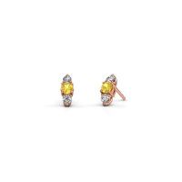 Image of Earrings Amie 585 rose gold yellow sapphire 4 mm