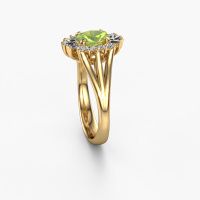 Image of Engagement ring Andrea 585 gold peridot 7x5 mm