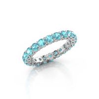Image of Stackable ring Michelle full 3.0 585 white gold blue topaz 3 mm