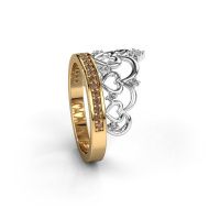 Afbeelding van Ring Kroon 2 585 goud bruine diamant 0.238 crt