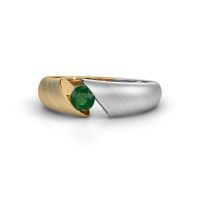 Image de Bague de fiançailles Hojalien 1<br/>585 or jaune<br/>Emeraude 4 mm