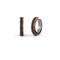 Image of Hoop earrings Renee 5 12 mm 585 rose gold black diamond 0.936 crt