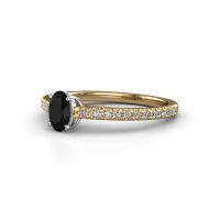 Bild von Verlobungsring haley ovl 2<br/>585 Gold<br/>Schwarz Diamant 0.855 crt