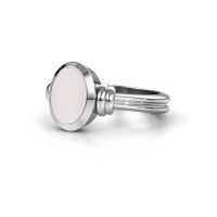 Afbeelding van Pinkring Jake 1<br/>950 platina<br/>Rode lagensteen 10x8 mm