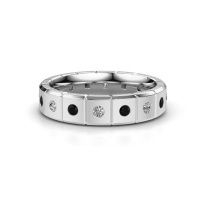 Image of Weddings ring WH2055L15DP<br/>585 white gold ±5x2.4 mm<br/>Black diamond