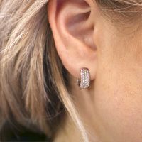 Image of Hoop earrings Danika 8.5 B 585 rose gold lab grown diamond 1.554 crt