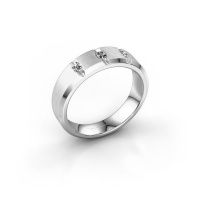 Image of Men's ring justin<br/>585 white gold<br/>Zirconia 2.5 mm