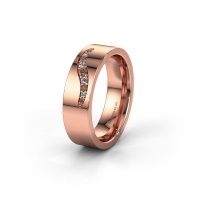 Image of Wedding ring WH2053L16BP<br/>585 rose gold ±6x2 mm<br/>Brown diamond
