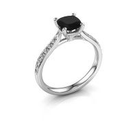 Afbeelding van Verlovingsring Mignon cus 2 950 platina zwarte diamant 1.689 crt