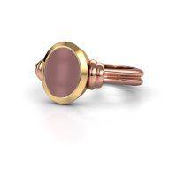 Afbeelding van Zegelring brenda 1<br/>585 rosé goud<br/>Carneool 10x8 mm
