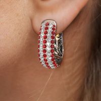 Image of Hoop earrings Danika 12.5 B 950 platinum ruby 1.1 mm