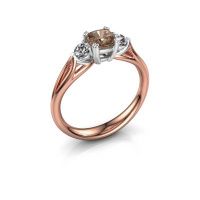 Afbeelding van Verlovingsring Amie cus 585 rosé goud bruine diamant 0.70 crt
