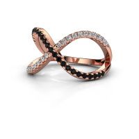 Afbeelding van Ring Alycia 2 585 rosé goud zwarte diamant 0.496 crt