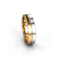 Afbeelding van Trouwring WH0213L15AP 585 witgoud zwarte diamant ±5x1.7 mm