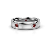 Image of Wedding ring WH0139L25BP<br/>585 white gold ±5x2 mm<br/>Garnet