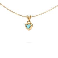 Image of Pendant Charlotte Heart 585 gold blue topaz 4 mm