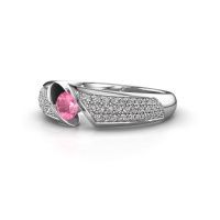 Image of Ring Hojalien 3<br/>585 white gold<br/>Pink sapphire 4 mm
