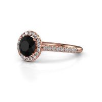 Image of Engagement ring seline rnd 2<br/>585 rose gold<br/>black diamond 1.64 crt