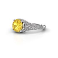 Bild von Verlobungsring lovella<br/>585 Weißgold<br/>Gelb Saphir 7 mm