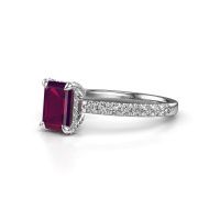 Image of Engagement ring saskia eme 1<br/>950 platinum<br/>Rhodolite 7x5 mm