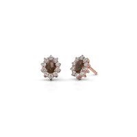 Image of Earrings Leesa<br/>585 rose gold<br/>Smokey quartz 6x4 mm