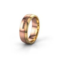 Image of Wedding ring WH0308L26AP<br/>585 rose gold ±6x1.7 mm<br/>Brown diamond