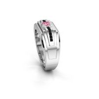 Image de Bague pour homme Oliver<br/>585 or blanc<br/>Saphir rose 4 mm