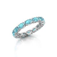 Bild von Ring vivienne ovl 5x3<br/>585 Weißgold<br/>Blau Topas 5x3 mm