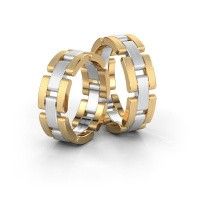 Image of Wedding rings set WH2078LM17BPM ±7x2 mm 14 Carat white gold