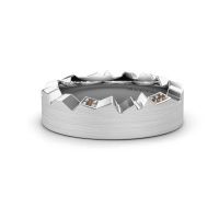 Image of Wedding ring WH2058L17EM<br/>585 white gold ±7x2.6 mm<br/>Brown diamond