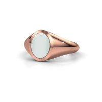 Afbeelding van Pinkring Herman 1<br/>585 rosé goud<br/>Groene Lagensteen 10x8 mm