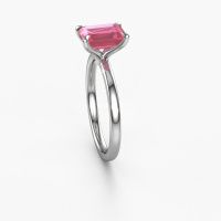 Afbeelding van Verlovingsring Crystal Eme 1<br/>950 platina<br/>Roze saffier 8x6 mm