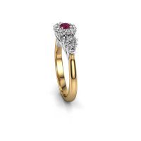 Image of Engagement ring Carisha 585 gold rhodolite 3 mm