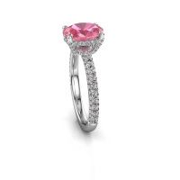 Image of Engagement ring saskia 2 ovl<br/>950 platinum<br/>Pink sapphire 9x7 mm