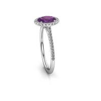 Image of Engagement ring seline ovl 2<br/>950 platinum<br/>Amethyst 7x5 mm