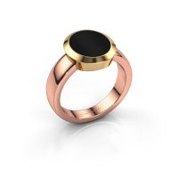 Afbeelding van Zegelring Oscar 3<br/>585 rosé goud<br/>Onyx 12x10 mm