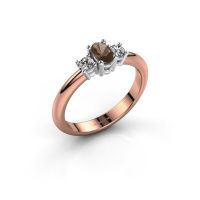 Image de Bague de fiançailles Karie<br/>585 or rose<br/>Quartz fumé 5x3 mm