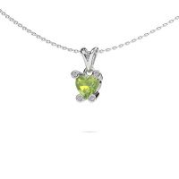 Image of Necklace Cornelia Heart 950 platinum peridot 6 mm