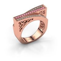 Afbeelding van Ring Magda<br/>585 rosé goud<br/>Roze saffier 1.2 mm