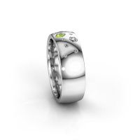 Image of Wedding ring WH0141L26BP<br/>585 white gold ±7x2 mm<br/>Peridot