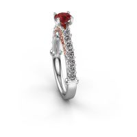 Afbeelding van Verlovingsring Shaunda<br/>585 witgoud<br/>Robijn 6.5 mm