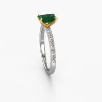 Image of Engagement Ring Crystal Eme 2<br/>585 white gold<br/>Emerald 6.5x4.5 mm