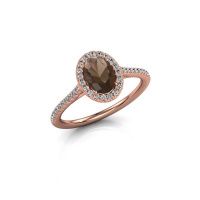 Image of Engagement ring seline ovl 2<br/>585 rose gold<br/>Smokey quartz 7x5 mm